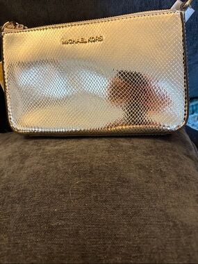 Michael Kors Gold Metallic Wristlet Clutch